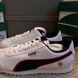 PUMA - NEW -Roma - Ferrari - White/Peacoat Blue/ Red trim  White -10.5